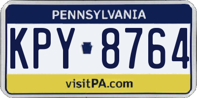 PA license plate KPY8764