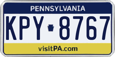 PA license plate KPY8767