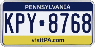 PA license plate KPY8768