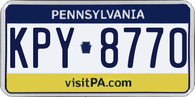 PA license plate KPY8770