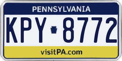 PA license plate KPY8772