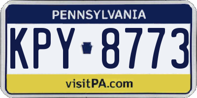 PA license plate KPY8773