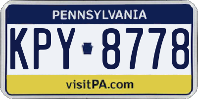 PA license plate KPY8778