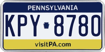 PA license plate KPY8780