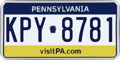 PA license plate KPY8781
