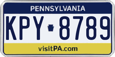 PA license plate KPY8789