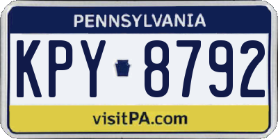 PA license plate KPY8792
