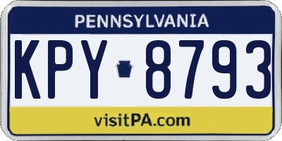 PA license plate KPY8793