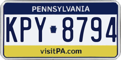 PA license plate KPY8794