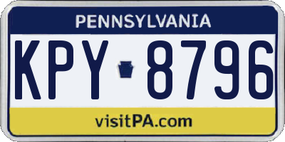 PA license plate KPY8796