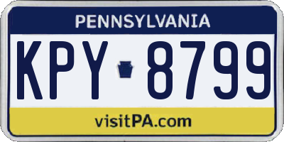 PA license plate KPY8799