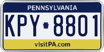 PA license plate KPY8801