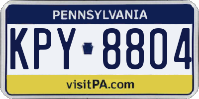 PA license plate KPY8804