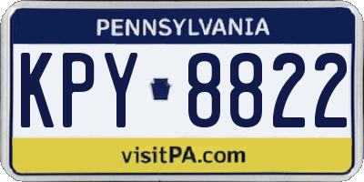 PA license plate KPY8822