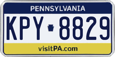 PA license plate KPY8829