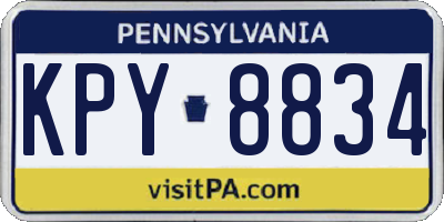 PA license plate KPY8834