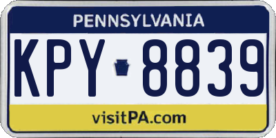 PA license plate KPY8839