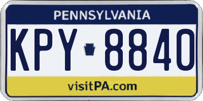 PA license plate KPY8840