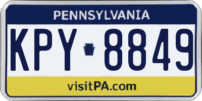 PA license plate KPY8849