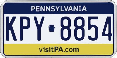 PA license plate KPY8854