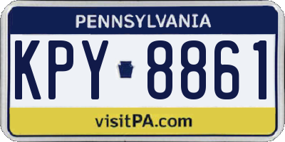 PA license plate KPY8861
