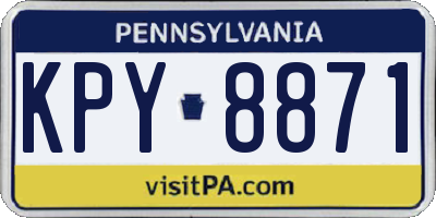 PA license plate KPY8871