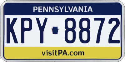 PA license plate KPY8872