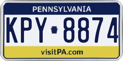 PA license plate KPY8874
