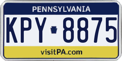 PA license plate KPY8875