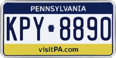 PA license plate KPY8890