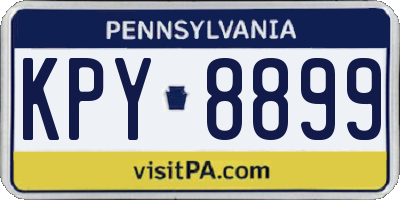 PA license plate KPY8899