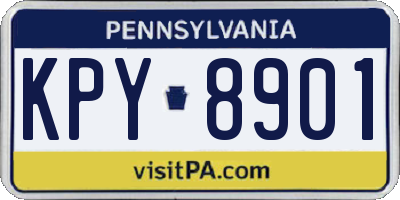 PA license plate KPY8901