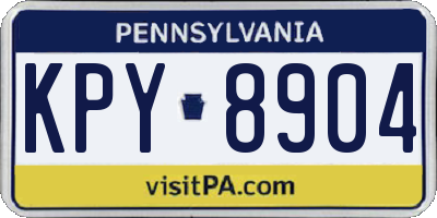 PA license plate KPY8904