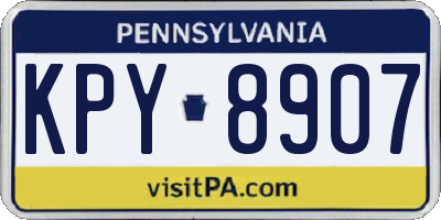 PA license plate KPY8907
