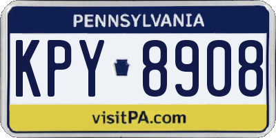 PA license plate KPY8908