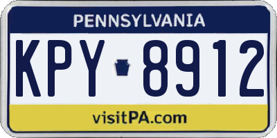 PA license plate KPY8912