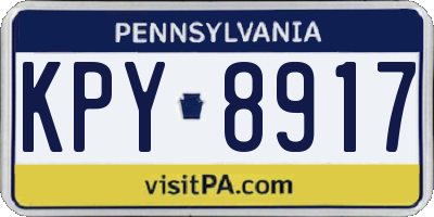 PA license plate KPY8917