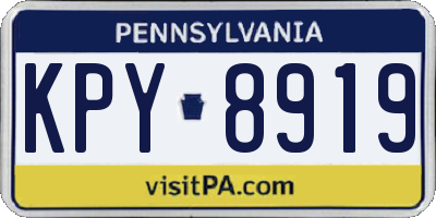 PA license plate KPY8919