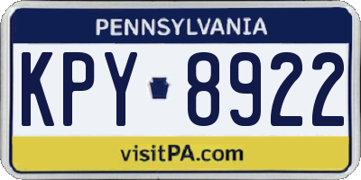 PA license plate KPY8922