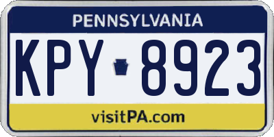 PA license plate KPY8923