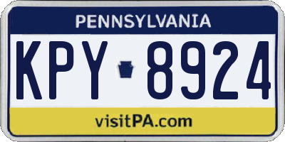 PA license plate KPY8924