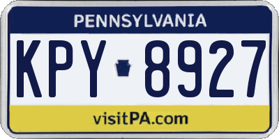PA license plate KPY8927