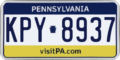 PA license plate KPY8937