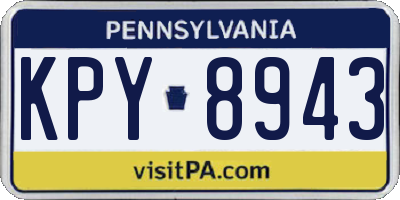 PA license plate KPY8943