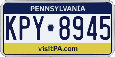 PA license plate KPY8945