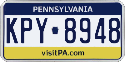 PA license plate KPY8948