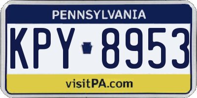 PA license plate KPY8953