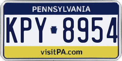 PA license plate KPY8954