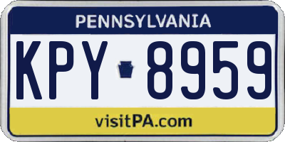 PA license plate KPY8959