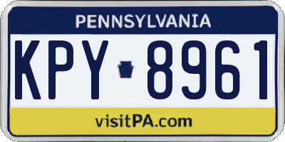 PA license plate KPY8961